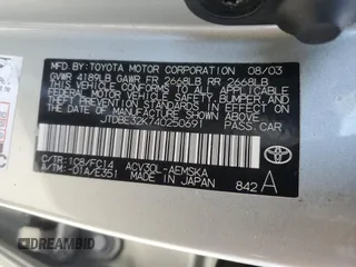 2004 Toyota Camry LE z VIN JTDBE32K740250691, wystawiony jako Copart lot #55793225 z przebiegiem Nie podano mil oraz Szkoda całkowita • Salvage title. Historia ofert i sprzedaży dostępna na DreamBid. Obrazek 12.