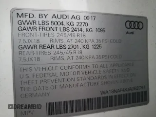 2018 Audi A4 allroad Premium Plus with VIN WA18NAF4XJA062791, listed as a Copart auction lot 67117774 with 44,591 mi miles and Salvage Title. Bid and sale history available at carsss.com. Image 12.