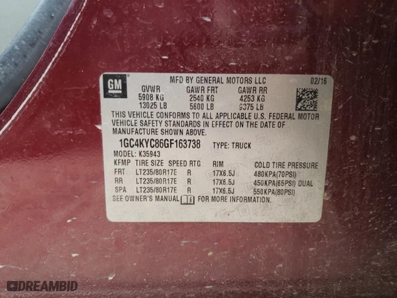 2016 Chevrolet Silverado 3500HD Work Truck with VIN 1GC4KYC86GF163738, listed as a Copart auction lot 68479204 with 0 mi miles and Salvage Title. Bid and sale history available at carsss.com. Image 12.