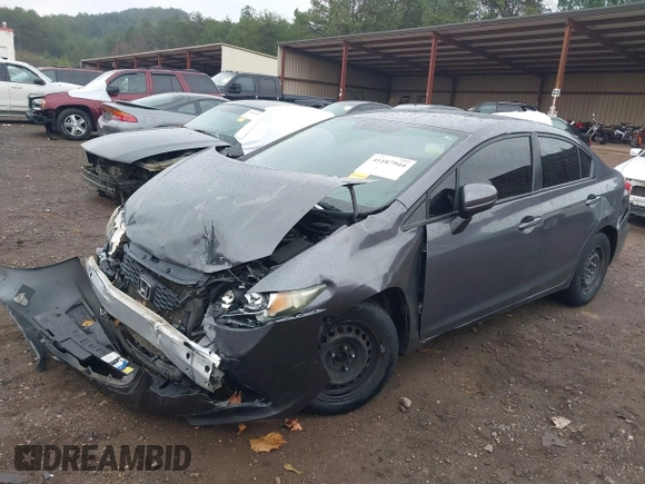 2014 Honda Civic Sedan LX with VIN 19XFB2F55EE238072, listed as a IAAI auction lot 41858342 with 207,475 mi miles. Bid and sale history available at carsss.com. Image 2.