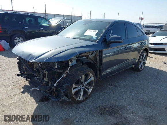 2023 Audi Q5 Sportback S line Premium Plus with VIN WA15AAFY7P2074384, listed as a IAAI auction lot 42057841 with 34,402 mi miles and . Bid and sale history available at DreamBid. Image 18.