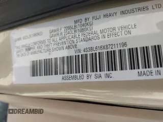 2008 Subaru Legacy Special z VIN 4S3BL616X87211196, wystawiony jako IAAI lot #42395176 z przebiegiem 189 170 mil mil oraz . Historia ofert i sprzedaży dostępna na DreamBid. Obrazek 9.
