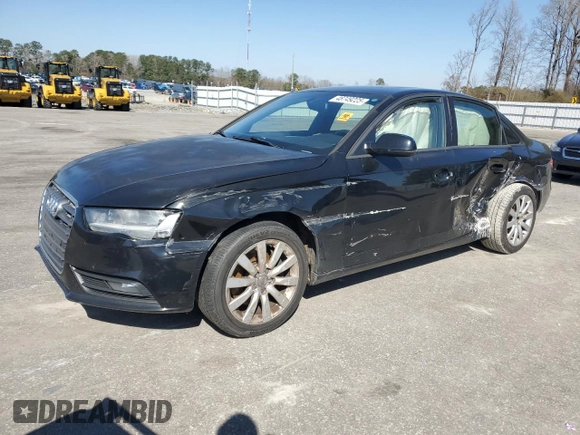 2013 Audi A4 Premium with VIN WAUAFAFL9DN013524, listed as a Copart auction lot 48749225 with 200,385 mi miles and Salvage Title. Bid and sale history available at carsss.com. Image 1.