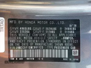 2021 Honda Clarity with VIN JHMZC5F1XMC001123, listed as a Copart auction lot 40348363 with 72,346 mi miles. Bid and sale history available at carsss.com. Image 14.