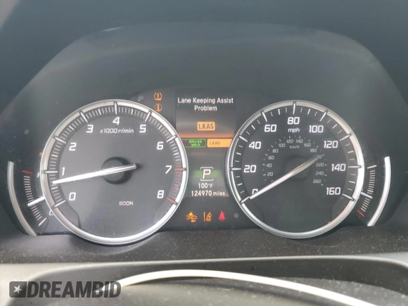2015 Acura TLX Technology with VIN 19UUB2F55FA020498, listed as a Copart auction lot 61616285 with 124,970 mi miles and Salvage title. Bid and sale history available at DreamBid. Image 9.