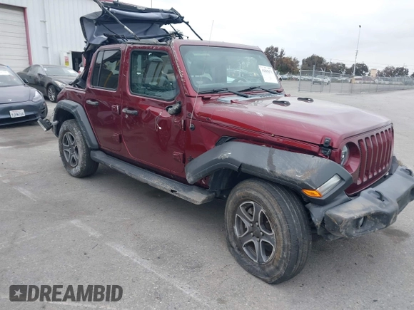 2021 Jeep Wrangler Unlimited Willys with VIN 1C4HJXDN5MW840857, listed as a IAAI auction lot 41885671 with 19,709 mi miles and . Bid and sale history available at DreamBid. Image 1.