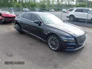 2021 Genesis G80 2.5T with VIN KMTGB4SC1MU046945, listed as a IAAI auction lot 42457213 with 58,754 mi miles and . Bid and sale history available at DreamBid. Image 1.