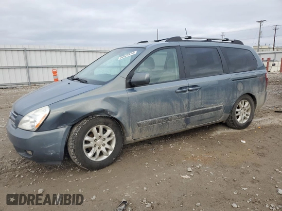 2008 Kia Sedona EX with VIN KNDMB233586209143, listed as a Copart auction lot 84625874 with 210,206 mi miles and Non Repairable. Bid and sale history available at carsss.com. Image 1.