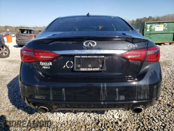2022 Infiniti Q50 Luxe with VIN JN1EV7BR7NM341295, listed as a Copart auction lot 47003645 with 24,688 mi miles and Salvage title. Bid and sale history available at DreamBid. Image 6.