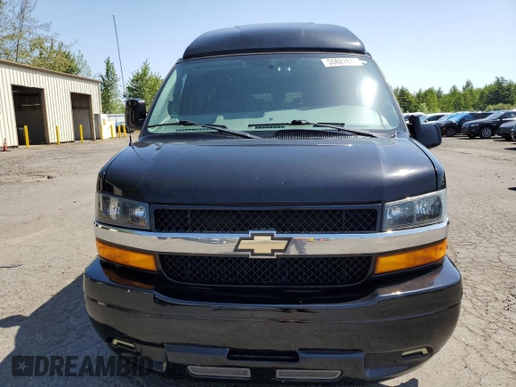 2018 Chevrolet Express Cargo Van with VIN 1GCWGBFG5J1242705, listed as a Copart auction lot 55627615 with 77,611 mi miles and Clean Title. Bid and sale history available at carsss.com. Image 5.
