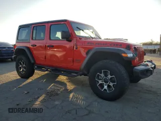 2022 Jeep Wrangler Unlimited Rubicon with VIN 1C4HJXFN5NW129979, listed as a Copart auction lot 88922175 with 36,578 mi miles and Salvage title. Bid and sale history available at DreamBid. Image 4.