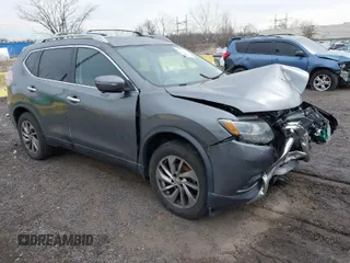 2014 Nissan Rogue SV with VIN 5N1AT2MV7EC808022, listed as a IAAI auction lot 41605145 with 47,090 mi miles. Bid and sale history available at carsss.com. Image 1.