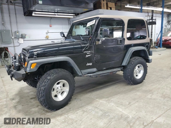 2001 Jeep Wrangler Sport with VIN 1J4FA49S31P331578, listed as a Copart auction lot 54302965 with 102,550 mi miles and Clean Title. Bid and sale history available at carsss.com. Image 1.