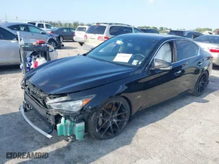 2018 Infiniti Q50 RED SPORT 400 with VIN JN1FV7AR5JM481250, listed as a IAAI auction lot 41956095 with 96,576 mi miles. Bid and sale history available at carsss.com. Image 2.
