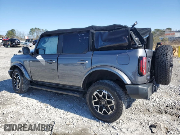 2022 Ford Bronco with VIN 1FMDE5BH7NLA74438, listed as a Copart auction lot 42649185 with Not provided miles and Salvage title. Bid and sale history available at DreamBid. Image 2.