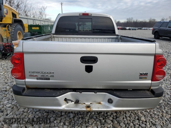 2007 Dodge Dakota SLT with VIN 1D7HW48P77S241407, listed as a Copart auction lot 86569024 with 141,730 mi miles and Salvage Title. Bid and sale history available at carsss.com. Image 6.
