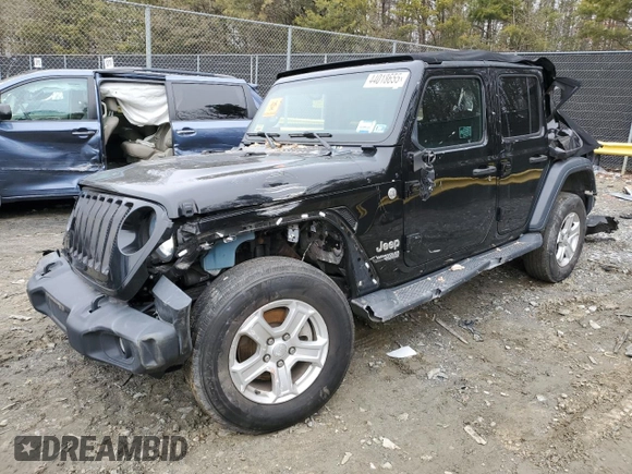2019 Jeep Wrangler Unlimited Sport z VIN 1C4HJXDG4KW538961, wystawiony jako Copart lot #44018655 z przebiegiem 53 478 mil mil oraz Szkoda całkowita • Salvage title. Historia ofert i sprzedaży dostępna na DreamBid. Obrazek 1.