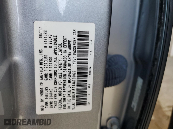 2018 Acura TLX с VIN 19UUB1F34JA006027, выставлен на аукционе Copart как лот 61817095 с пробегом 60 642 миль миль и Списание • Salvage title. История ставок и продаж доступна на DreamBid. Изображение 12.