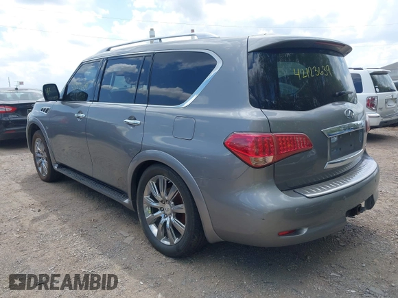 2014 Infiniti QX80 with VIN JN8AZ2NE4E9064351, listed as a IAAI auction lot 42123639 with 164,540 mi miles. Bid and sale history available at carsss.com. Image 3.