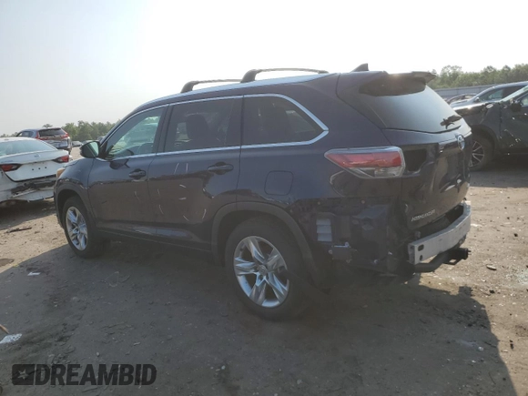 2015 Toyota Highlander Limited with VIN 5TDDKRFH5FS151919, listed as a Copart auction lot 59583645 with 105,543 mi miles and Salvage title. Bid and sale history available at DreamBid. Image 2.
