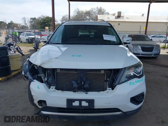 2018 Nissan Pathfinder S with VIN 5N1DR2MN6JC679146, listed as a IAAI auction lot 41753225 with 46,607 mi miles. Bid and sale history available at carsss.com. Image 12.