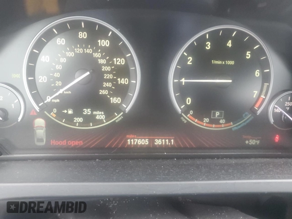 2012 BMW 7 Series 740Li with VIN WBAKB4C58CC576436, listed as a Copart auction lot 41396655 with 117,605 mi miles and Salvage title. Bid and sale history available at DreamBid. Image 9.