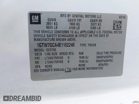 2014 GMC Savana Cargo z VIN 1GTW7GCA4E1162248, wystawiony jako IAAI lot #41627931 z przebiegiem 164 493 mil mil oraz . Historia ofert i sprzedaży dostępna na DreamBid. Obrazek 9.