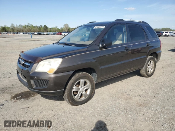 2009 Kia Sportage LX with VIN KNDJF724297573255, listed as a Copart auction lot 51300095 with 199,362 mi miles and Salvage Title. Bid and sale history available at carsss.com. Image 1.