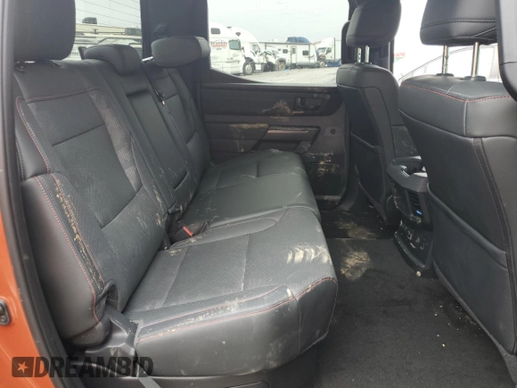 2024 Toyota Tundra TRD Pro Hybrid with VIN 5TFPC5DB6RX076616, listed as a Copart auction lot 43985855 with 7,273 mi miles and Salvage title. Bid and sale history available at DreamBid. Image 10.
