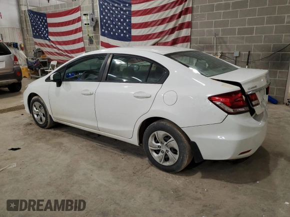2014 Honda Civic Sedan LX with VIN 19XFB2F56EE010582, listed as a Copart auction lot 51628675 with 134,777 mi miles and Salvage Title. Bid and sale history available at carsss.com. Image 2.