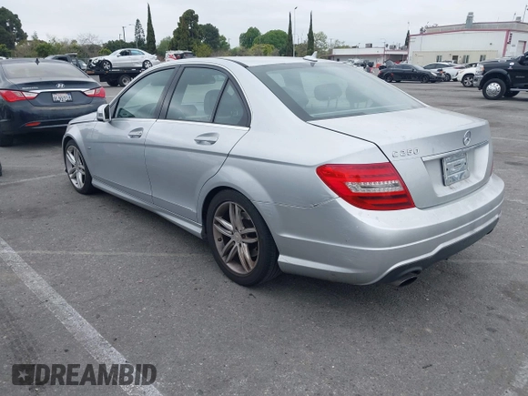 2012 Mercedes-Benz C-Class C 250 Sport with VIN WDDGF4HB4CR199148, listed as a IAAI auction lot 41891233 with 1 mi miles. Bid and sale history available at carsss.com. Image 3.