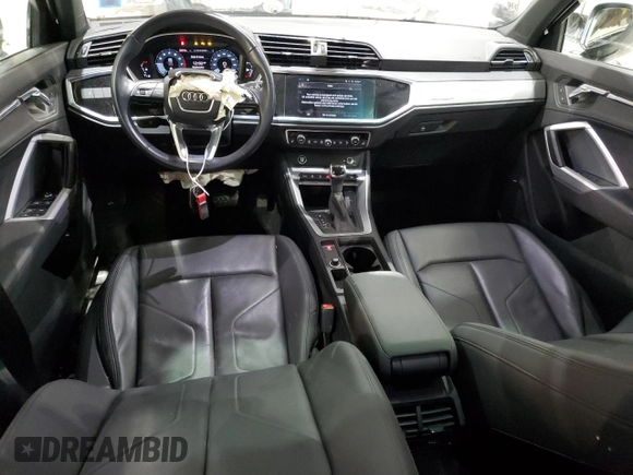 2022 Audi Q3 Premium with VIN WA1AUCF33N1002302, listed as a Copart auction lot 51973985 with 49,886 mi miles and Salvage title. Bid and sale history available at DreamBid. Image 8.