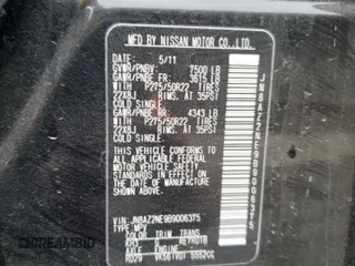 2011 Infiniti QX56 7-passenger with VIN JN8AZ2NE9B9006375, listed as a Copart auction lot 72799494 with 185,281 mi miles and Salvage Title. Bid and sale history available at carsss.com. Image 13.