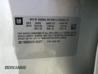 2015 Chevrolet Impala LTZ with VIN 2G1165S3XF9145027, listed as a Copart auction lot 89332075 with 94,260 mi miles and Salvage Title. Bid and sale history available at DreamBid. Image 12.