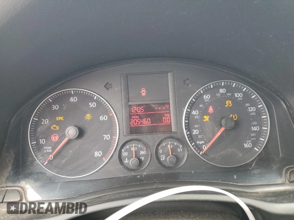 2007 Volkswagen Jetta Wolfsburg Edition with VIN 3VWEF71K57M138599, listed as a Copart auction lot 59546025 with 205,460 mi miles and Salvage title. Bid and sale history available at DreamBid. Image 9.