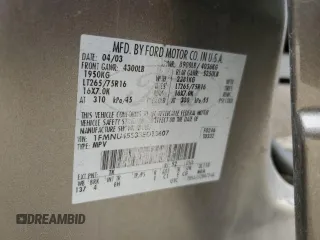 2003 Ford Excursion Eddie Bauer z VIN 1FMNU45S33ED13607, wystawiony jako Copart lot #83227864 z przebiegiem 251 989 mil mil oraz Szkoda całkowita • Salvage title. Historia ofert i sprzedaży dostępna na DreamBid. Obrazek 15.
