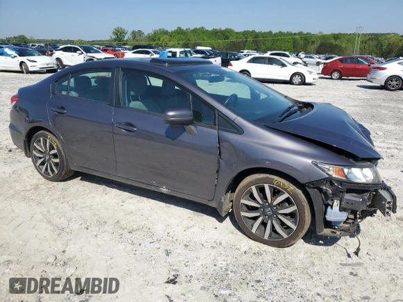 2014 Honda Civic EX-L with VIN 19XFB2F90EE010080, listed as a Copart auction lot 52307055 with 284,203 mi miles and Salvage Title. Bid and sale history available at DreamBid. Image 4.