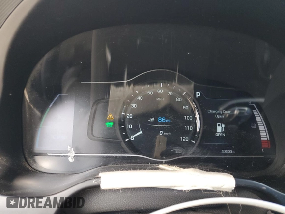 2019 Hyundai Ioniq with VIN KMHC75LH6KU044387, listed as a Copart auction lot 48553905 with 53,533 mi miles and Salvage Title. Bid and sale history available at DreamBid. Image 9.