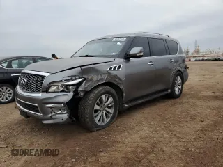 2015 Infiniti QX80 with VIN JN8AZ2NF9F9570736, listed as a Copart auction lot 82087543 with 130,009 mi miles. Bid and sale history available at carsss.com. Image 1.