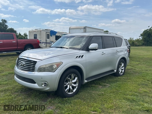 2011 Infiniti QX56 7-passenger with VIN JN8AZ2NF5B9501407, listed as a Copart auction lot 54362915 with 169,663 mi miles and Clean Title. Bid and sale history available at carsss.com. Image 2.