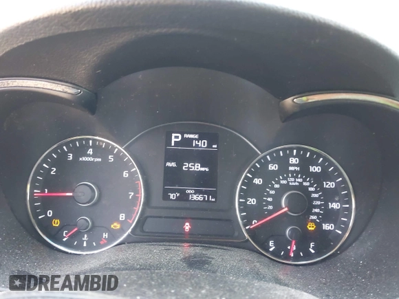 2017 Kia Forte LX with VIN 3KPFK4A70HE052223, listed as a IAAI auction lot 42036382 with 136,671 mi miles. Bid and sale history available at carsss.com. Image 7.