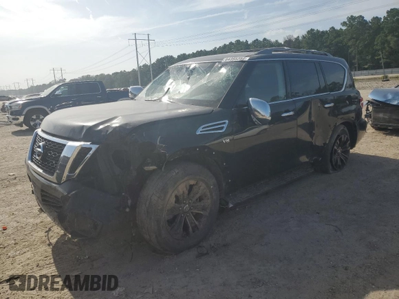 2017 Nissan Armada SV with VIN JN8AY2ND4H9009946, listed as a Copart auction lot 64395354 with 182,409 mi miles and Salvage Title. Bid and sale history available at carsss.com. Image 1.