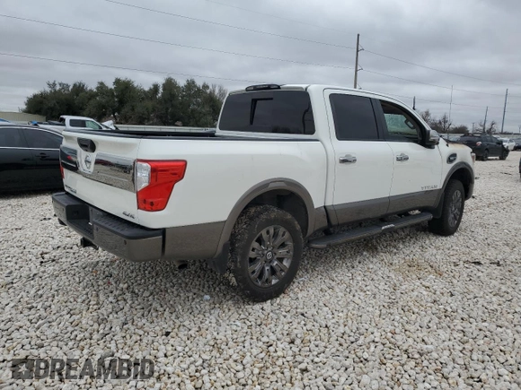 2017 Nissan Titan Platinum Reserve z VIN 1N6AA1E56HN542534, wystawiony jako Copart lot #44550645 z przebiegiem Nie podano mil oraz Szkoda całkowita • Salvage title. Historia ofert i sprzedaży dostępna na DreamBid. Obrazek 3.