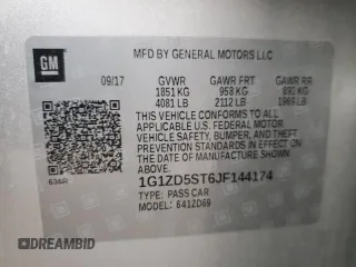 2018 Chevrolet Malibu LT with VIN 1G1ZD5ST6JF144174, listed as a Copart auction lot 47853385 with 112,371 mi miles and Salvage Title. Bid and sale history available at carsss.com. Image 13.