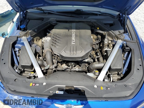 2020 Genesis G70 3.3T with VIN KMTG34LE7LU058061, listed as a Copart auction lot 57534815 with 76,885 mi miles and Salvage title. Bid and sale history available at DreamBid. Image 11.