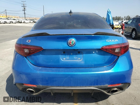 2018 Alfa Romeo Giulia Ti Sport with VIN ZARFAECN6J7597861, listed as a Copart auction lot 61804355 with Not provided miles and Clean title. Bid and sale history available at DreamBid. Image 6.