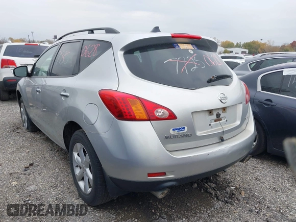 2009 Nissan Murano S with VIN JN8AZ18W19W151078, listed as a IAAI auction lot 38020628 with 129,116 mi miles and . Bid and sale history available at carsss.com. Image 3.