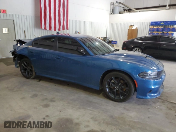 2021 Dodge Charger GT with VIN 2C3CDXHG0MH633356, listed as a Copart auction lot 53701615 with 56,638 mi miles and Salvage Title. Bid and sale history available at DreamBid. Image 4.