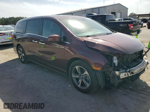 2018 Honda Odyssey Touring with VIN 5FNRL6H81JB076891, listed as a Copart auction lot 48301765 with 99,129 mi miles and Salvage Title. Bid and sale history available at carsss.com. Image 4.