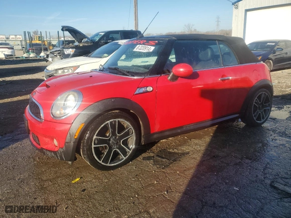2010 MINI Cooper Convertible S with VIN WMWMS3C52ATZ85466, listed as a Copart auction lot 81320914 with 143,183 mi miles and Salvage Title. Bid and sale history available at carsss.com. Image 1.